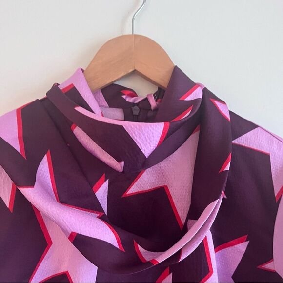 Hugo Boss Star Patterned Blouse with Neck Scarf - Picture 2 of 9